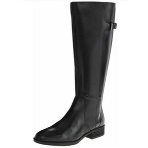SAM EDELMAN Patton Black Leather Riding Boot Size 7.5M